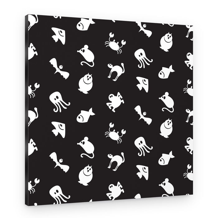 Spooky Cute Animal Pattern – Canvas Print
