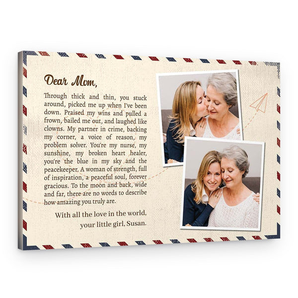Poem for Mom Custom Photo Canvas Print