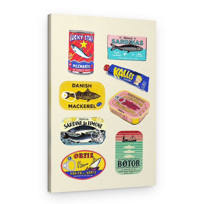 Vintage Seafood Cans – Canvas Print