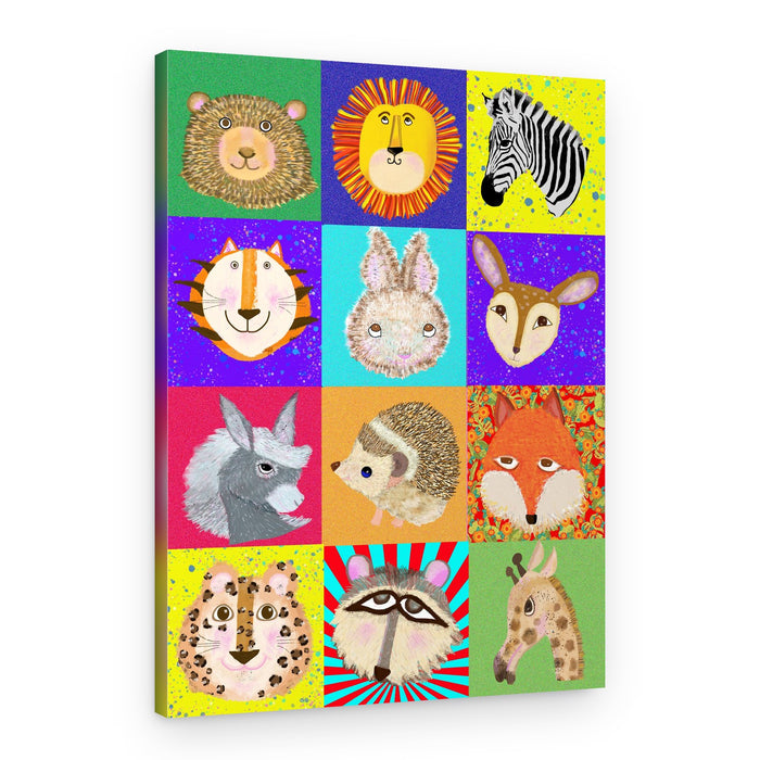 Playful Animal Portraits – Canvas Print