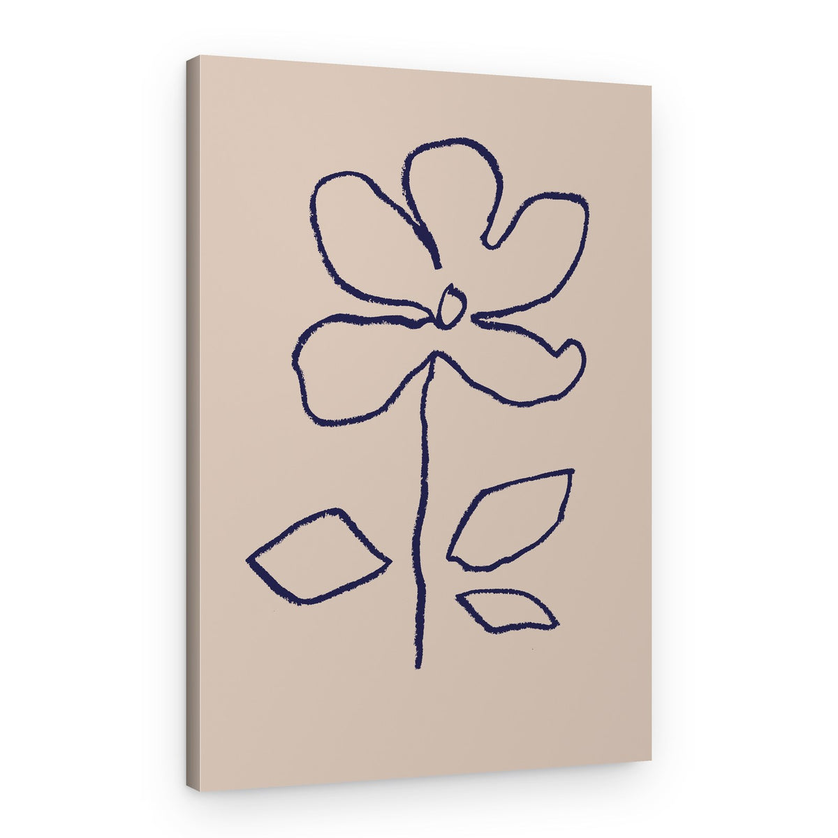Hand-Drawn Blue Flower – Canvas Print
