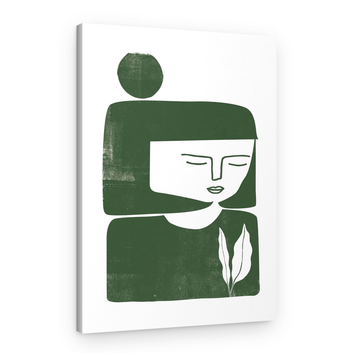 Calm Green Woman – Canvas Print