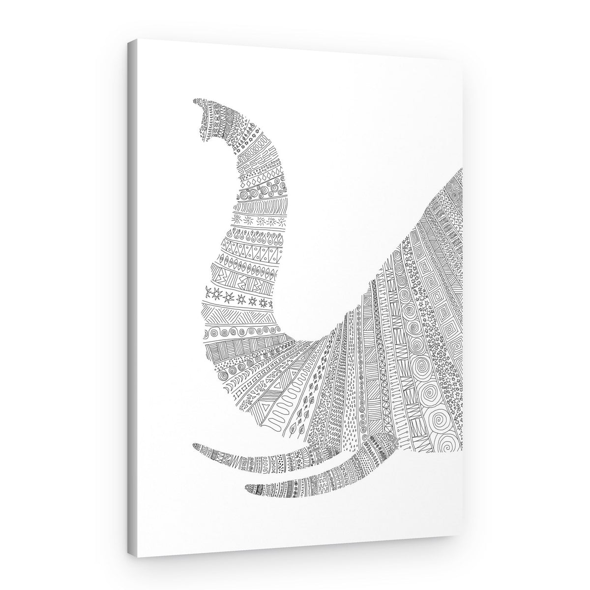 Zentangle Elephant Trunk – Canvas Print