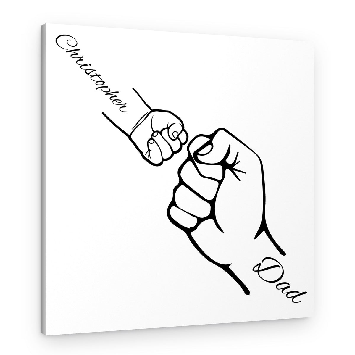 Fist Bump Dad and Kids Canvas Print – Canvas Print – 1 Kid
