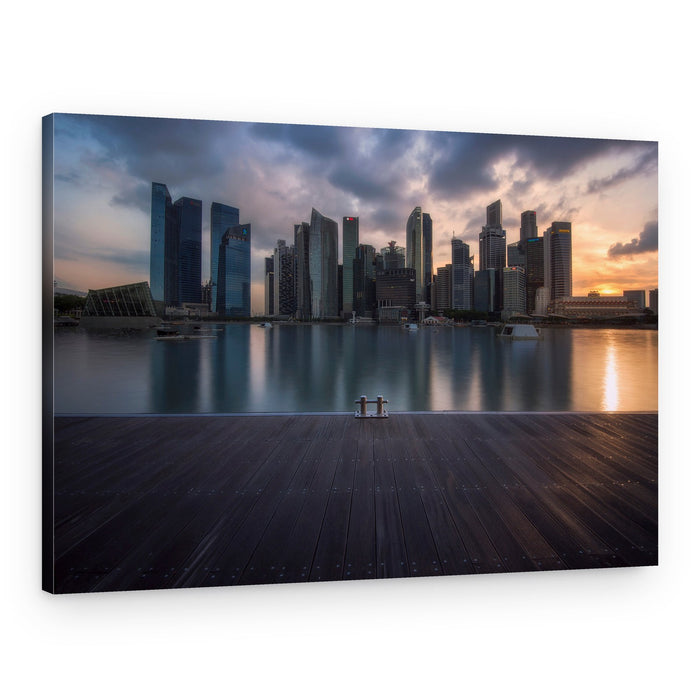 Singapore Twilight Reflections – Canvas Print
