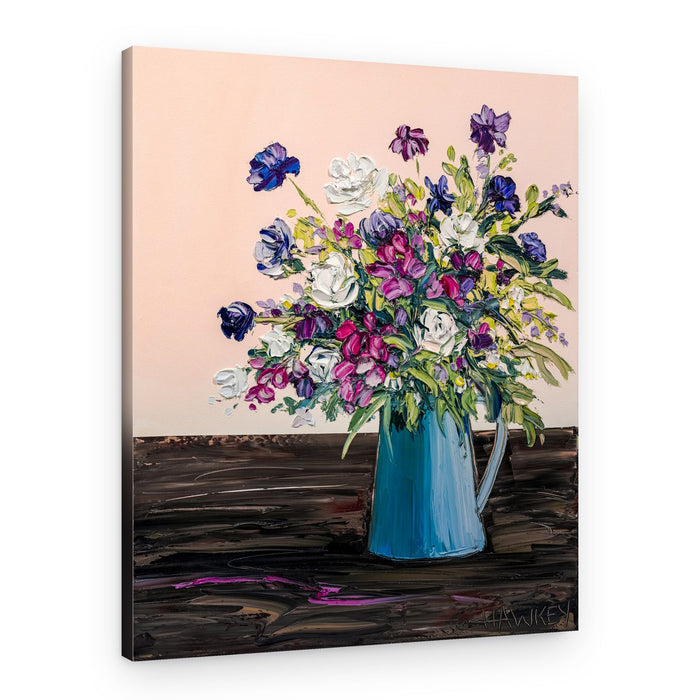 Vibrant Impasto Flowers – Canvas Print