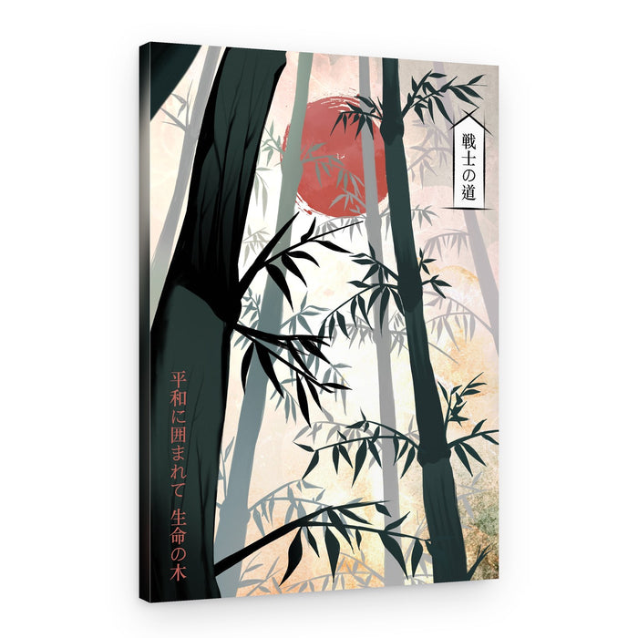 Japanese Bamboo Forest Sun – Canvas Print