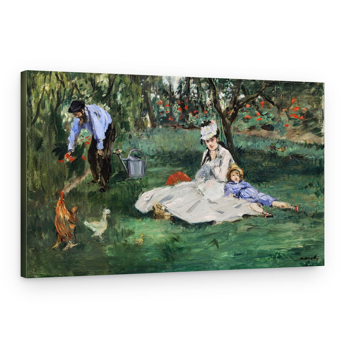 The Monet Family In Their Garden At Argenteuil (1874) – Canvas Print