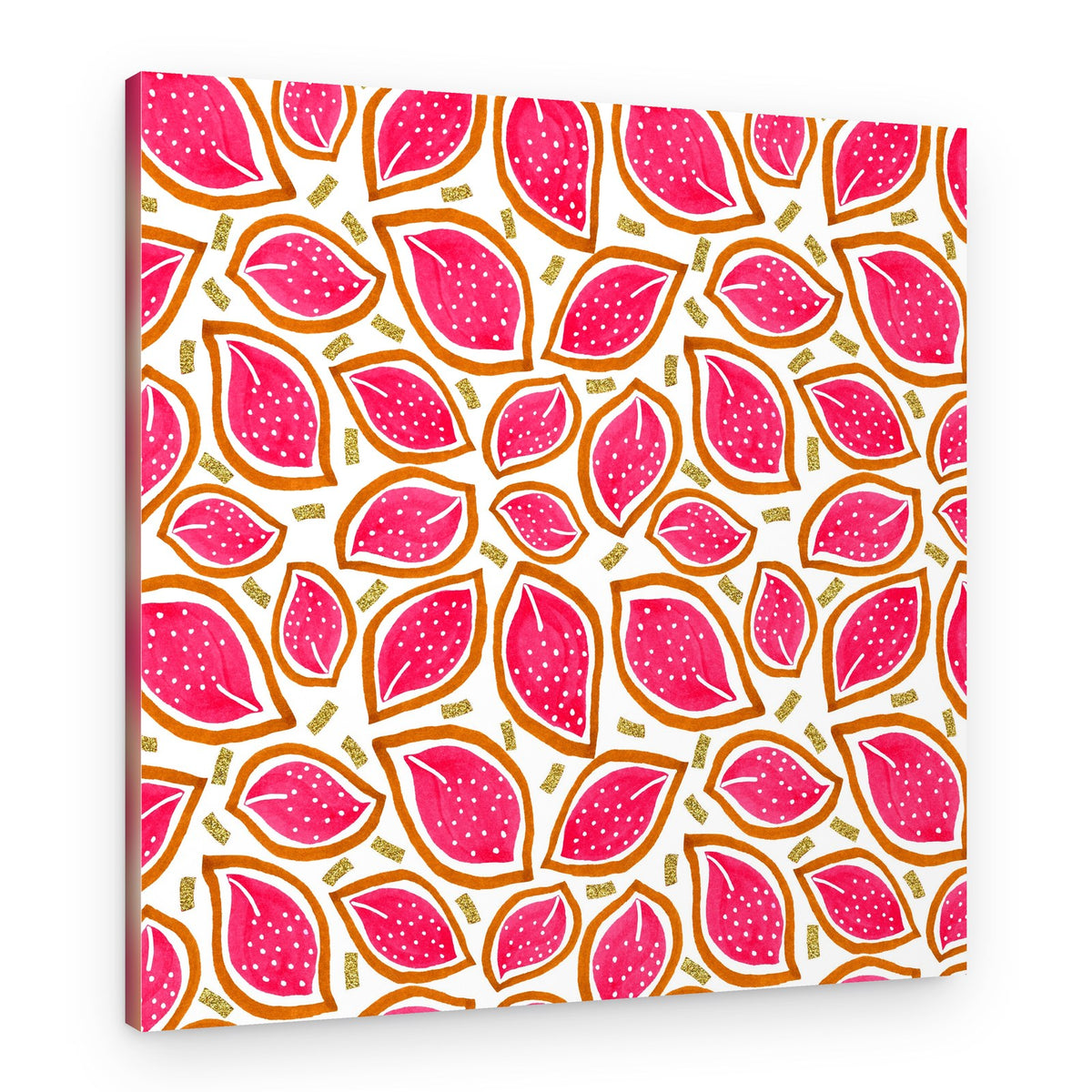 Pink Gold Leaf Pattern – Canvas Print