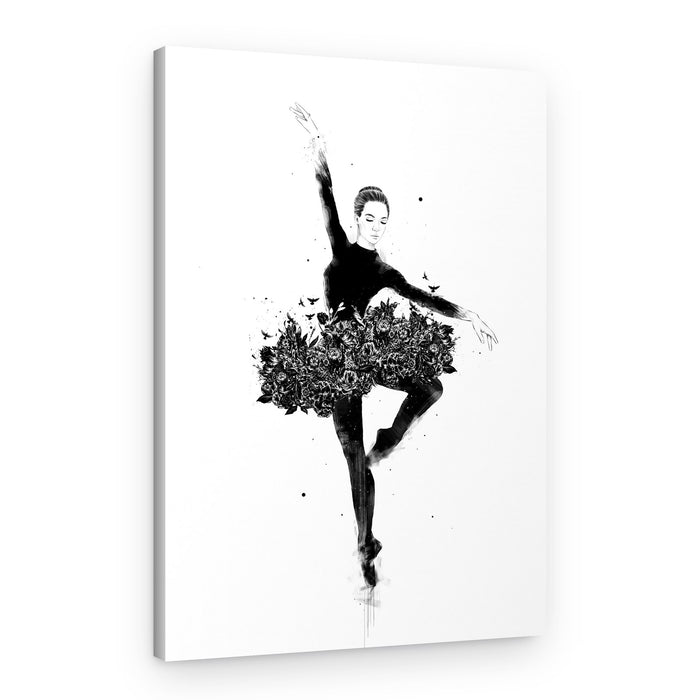 Black Floral Ballet – Canvas Print