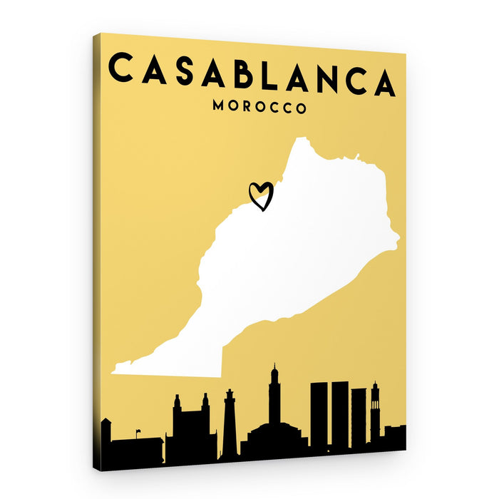 Casablanca Morocco Map – Canvas Print