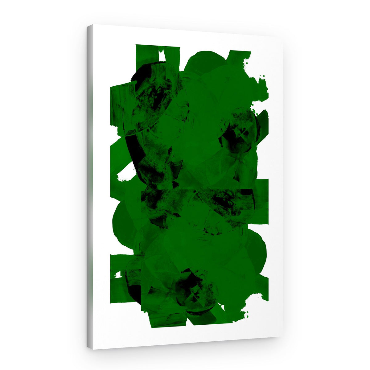 Deep Green Abstract Strokes – Canvas Print