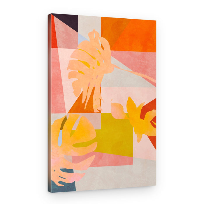 Organic Bauhaus Geometry Leaves – Canvas Print