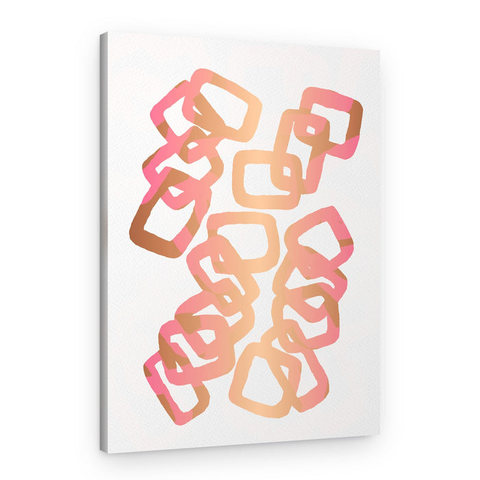 Rose Gold Geometric Links – Canvas Print