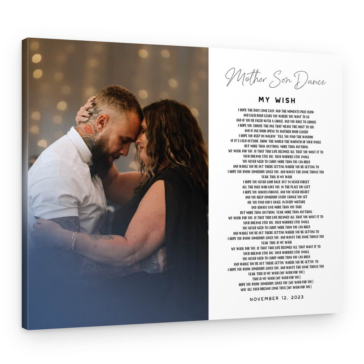 Mother Son Dance Custom Canvas Print – Canvas Print – Design A