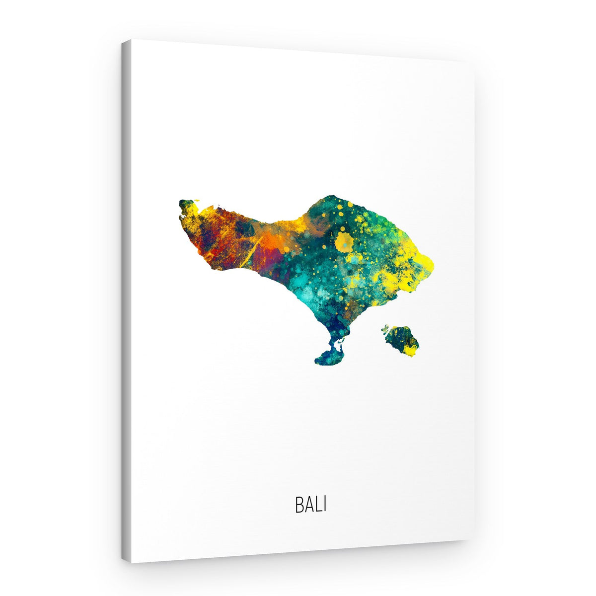Vibrant Bali Map – Canvas Print