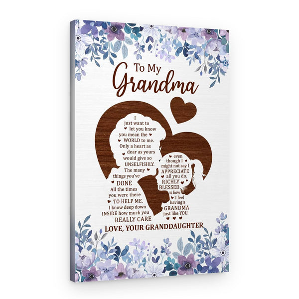 I Just Want To Let You Know You Mean The World To Me Custom Canvas Print For Grandma