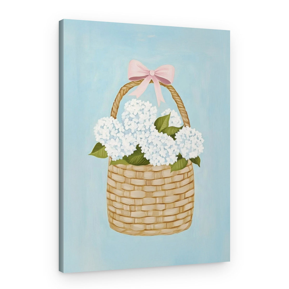 Hydrangeas in Basket – Canvas Print
