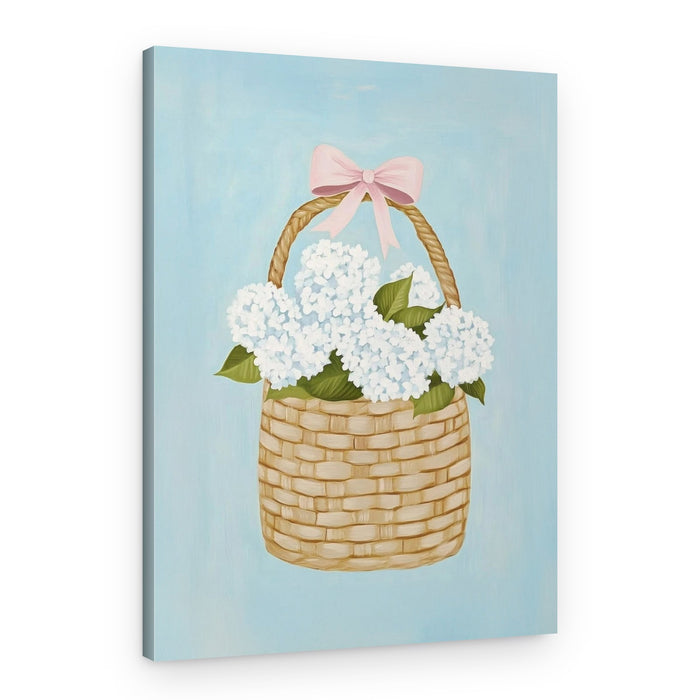 Hydrangeas in Basket – Canvas Print