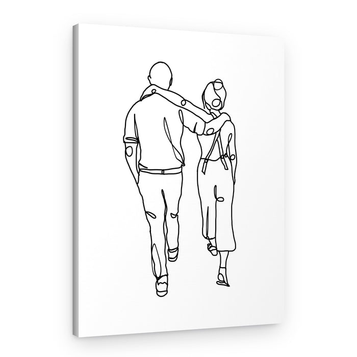 Couple Walking Together – Canvas Print