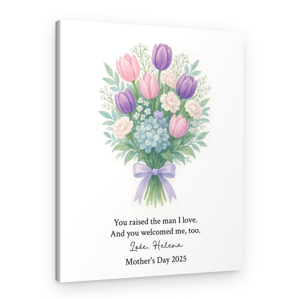 Elegance for Her – Soft Pink and Purple Floral Canvas Gift for Mother’s Day