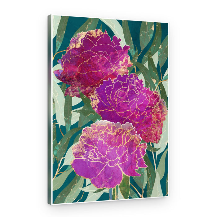 Golden Magenta Blooms – Canvas Print