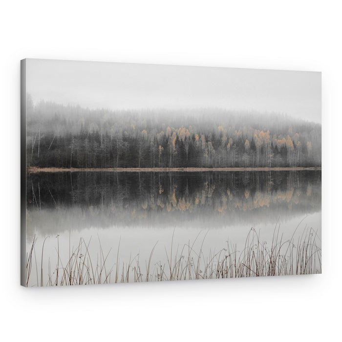 Misty Autumn Lake – Canvas Print