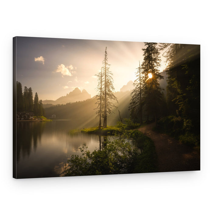 Golden Hour Mountain Lake – Canvas Print