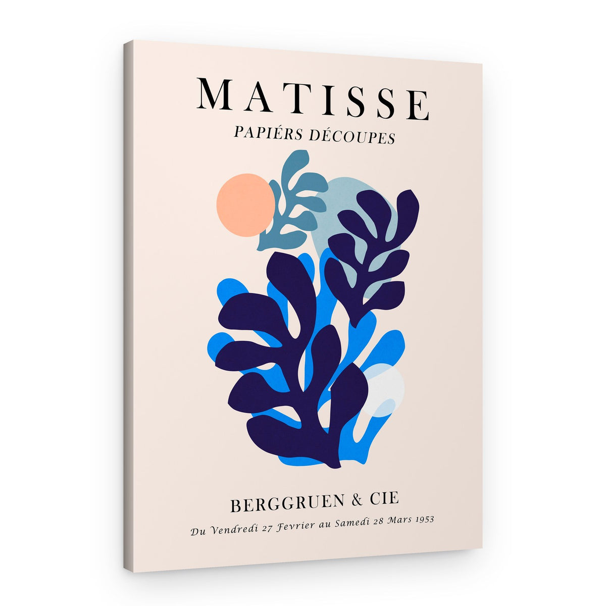 Blue Organic Cutout Shapes – Canvas Print