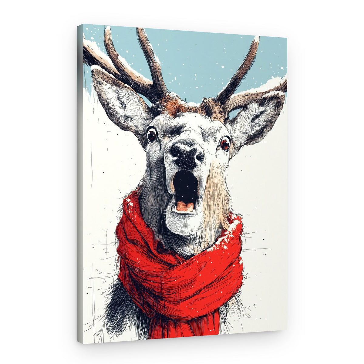 Singing Snow Deer – Canvas Print