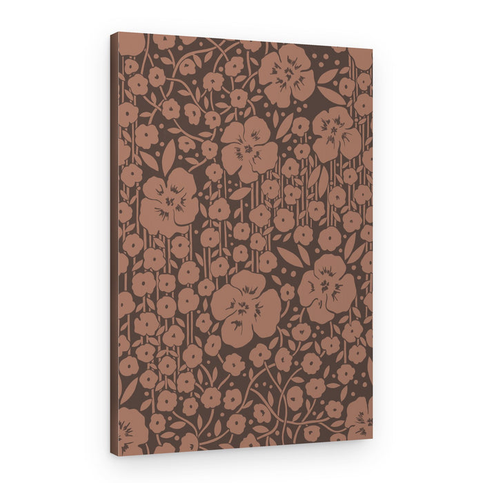 Elegant Brown Blooms – Canvas Print