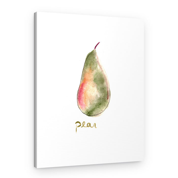 Green Watercolor Pear – Canvas Print