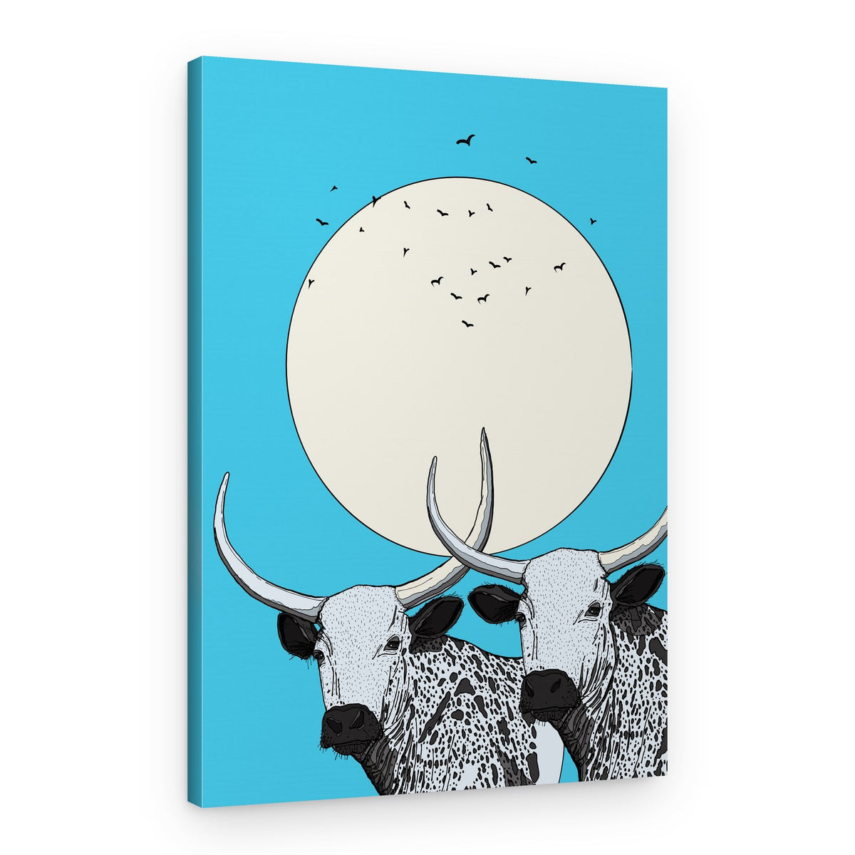 Longhorns Blue Moon – Canvas Print