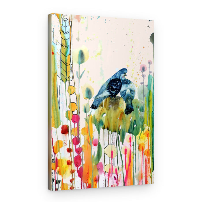 Vibrant Doves Garden – Canvas Print