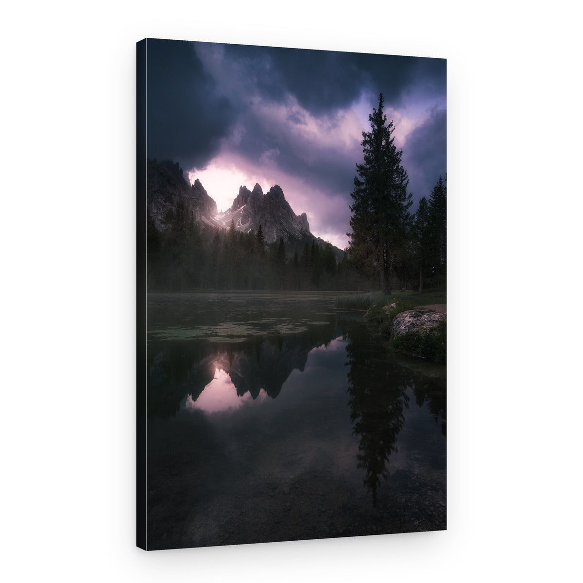 Moody Mountain Lake – Canvas Print
