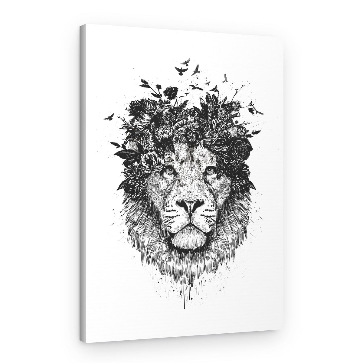 Majestic Floral Lion – Canvas Print