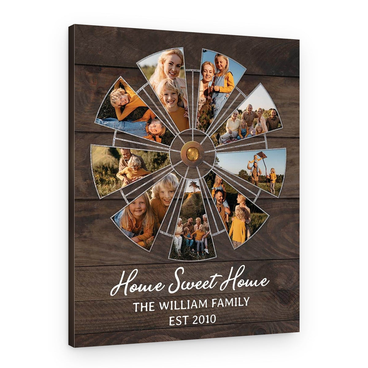 Personalized Family Pictures Windmill Canvas Print – Canvas Print – Portrait