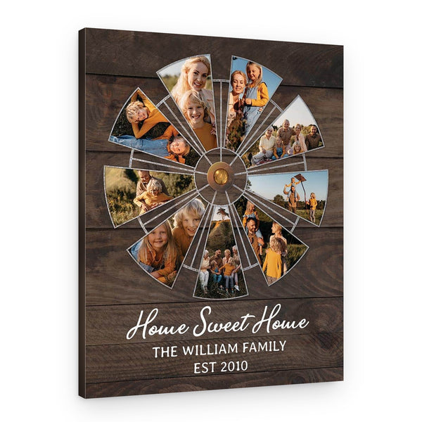 Personalized Family Pictures Windmill Canvas Print