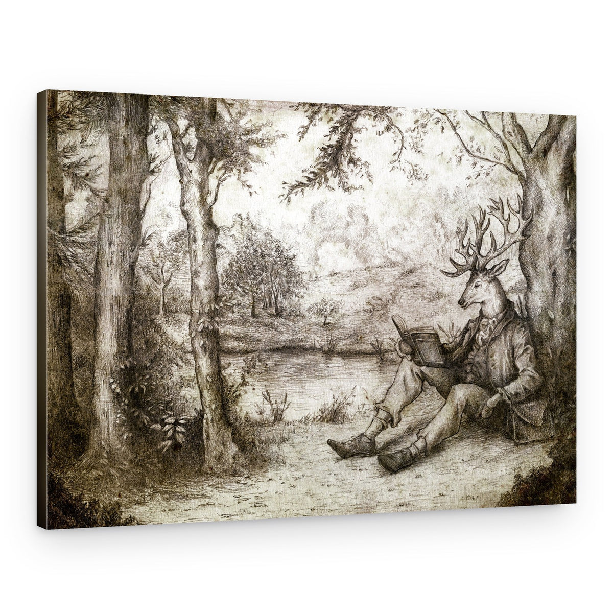 READING UNDER A TREE – Canvas Print