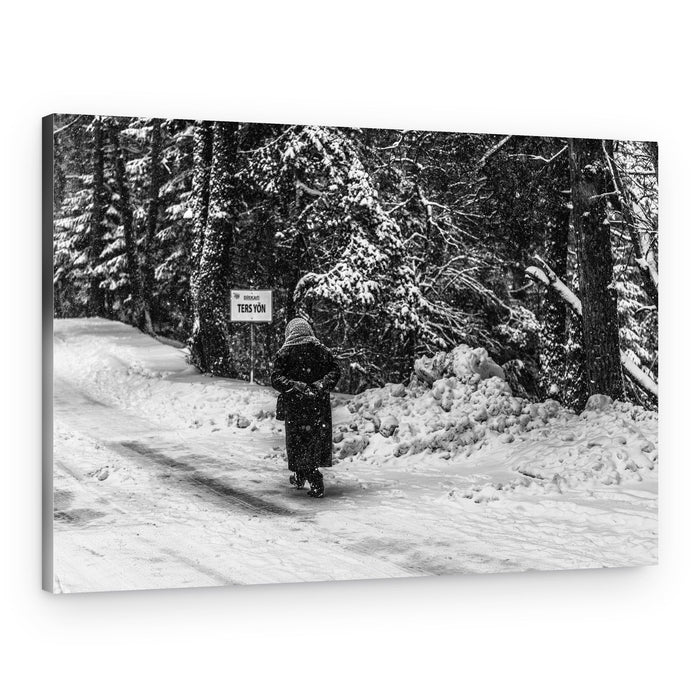 Solitary Winter Walk – Canvas Print