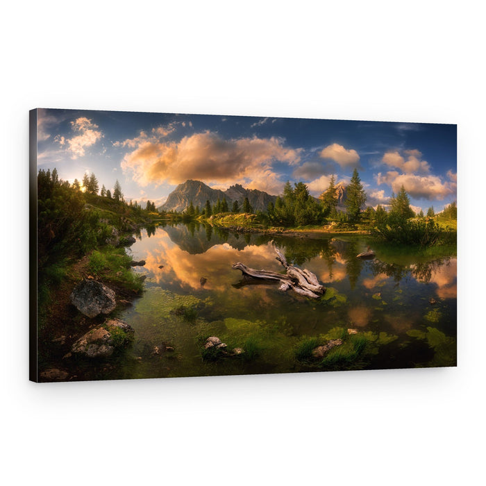 Golden Hour Alpine Lake – Canvas Print