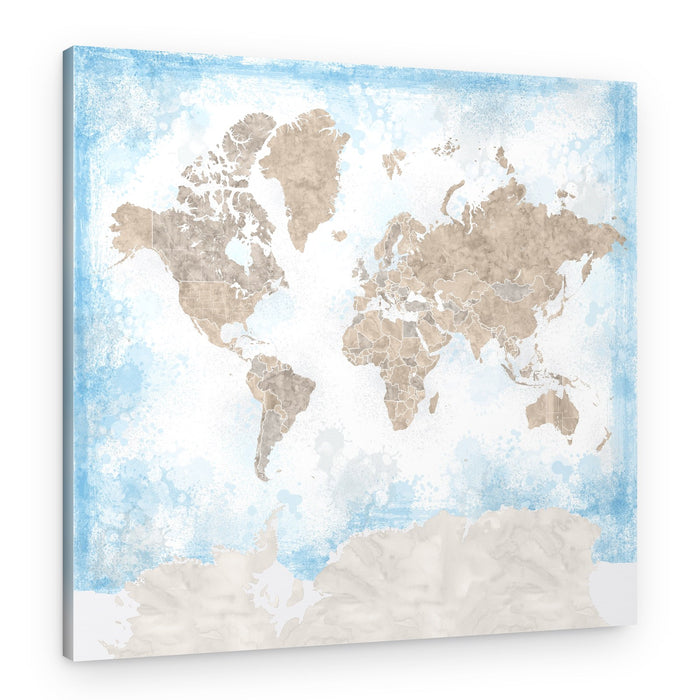 Vintage Watercolor World Map – Canvas Print