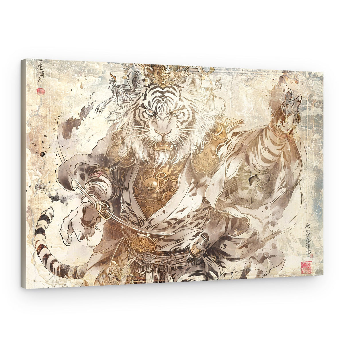 White Tiger Warrior – Canvas Print