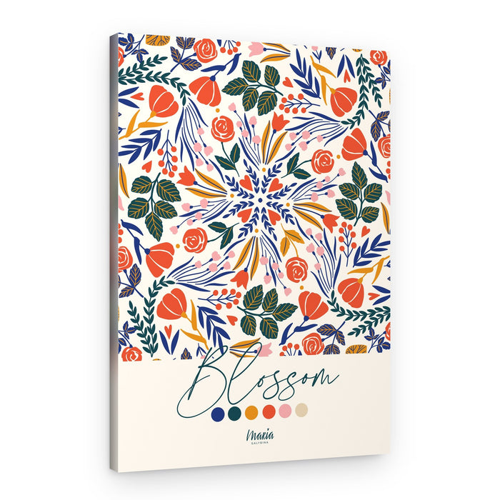 Vibrant Botanical Pattern – Canvas Print