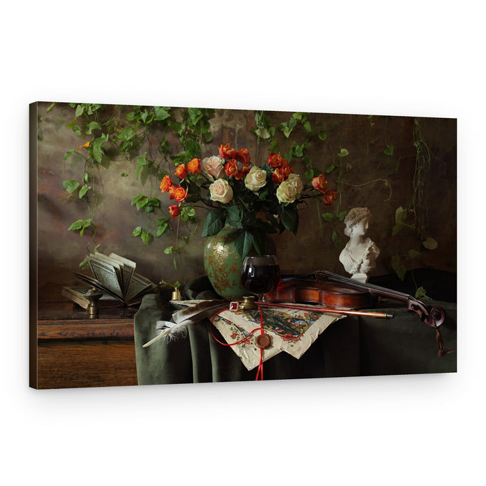 Roses Music and Literature – Canvas Print