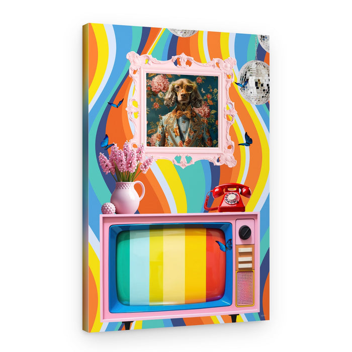 Dapper Dog Eclectic Scene – Canvas Print