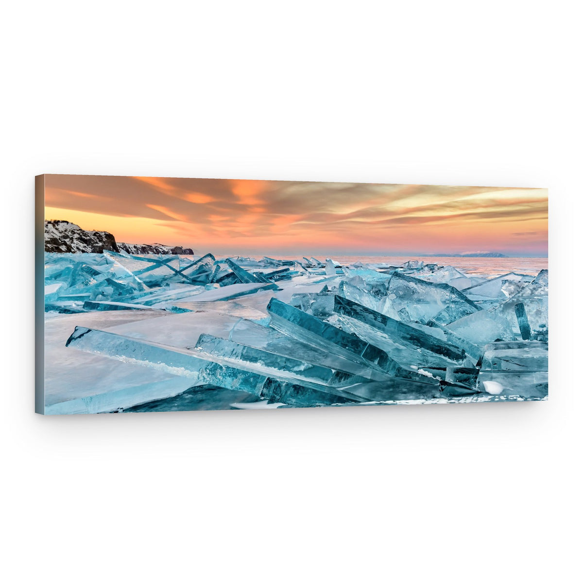 Frozen Blue Ice Sunset – Canvas Print
