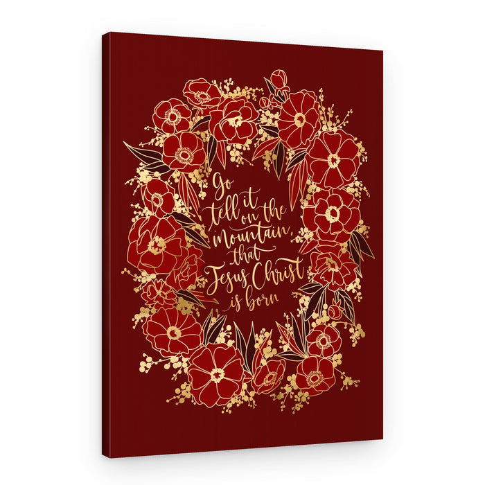 Jesus Christ Christmas Wreath – Canvas Print