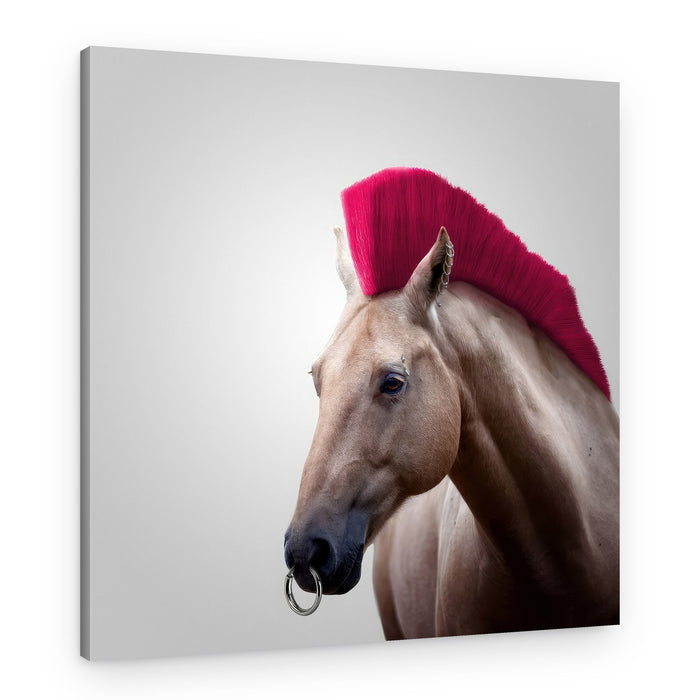 Pink Mohawk Horse – Canvas Print