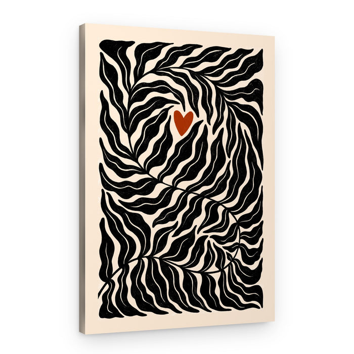 Organic Leaves Heart – Canvas Print